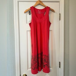 title nine Womens Athleisure Dress W/Pockets Pink / Orange Built in Sports Bra